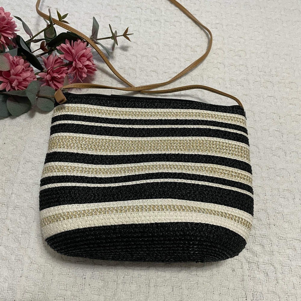 Striped Black and Cream Women's Bag‎